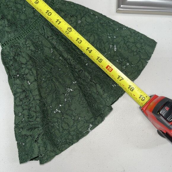 Jack BB Dakota Women’s Lace Boxy Crop Top Size Small Mountain Green Bell Sleeve - Picture 9 of 13
